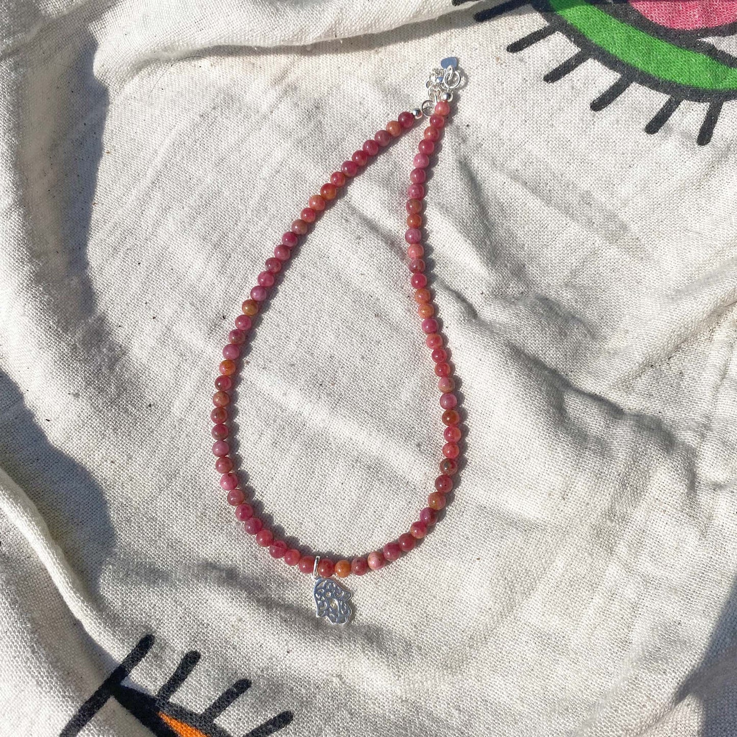 Rhodonite Hamsa Necklace
