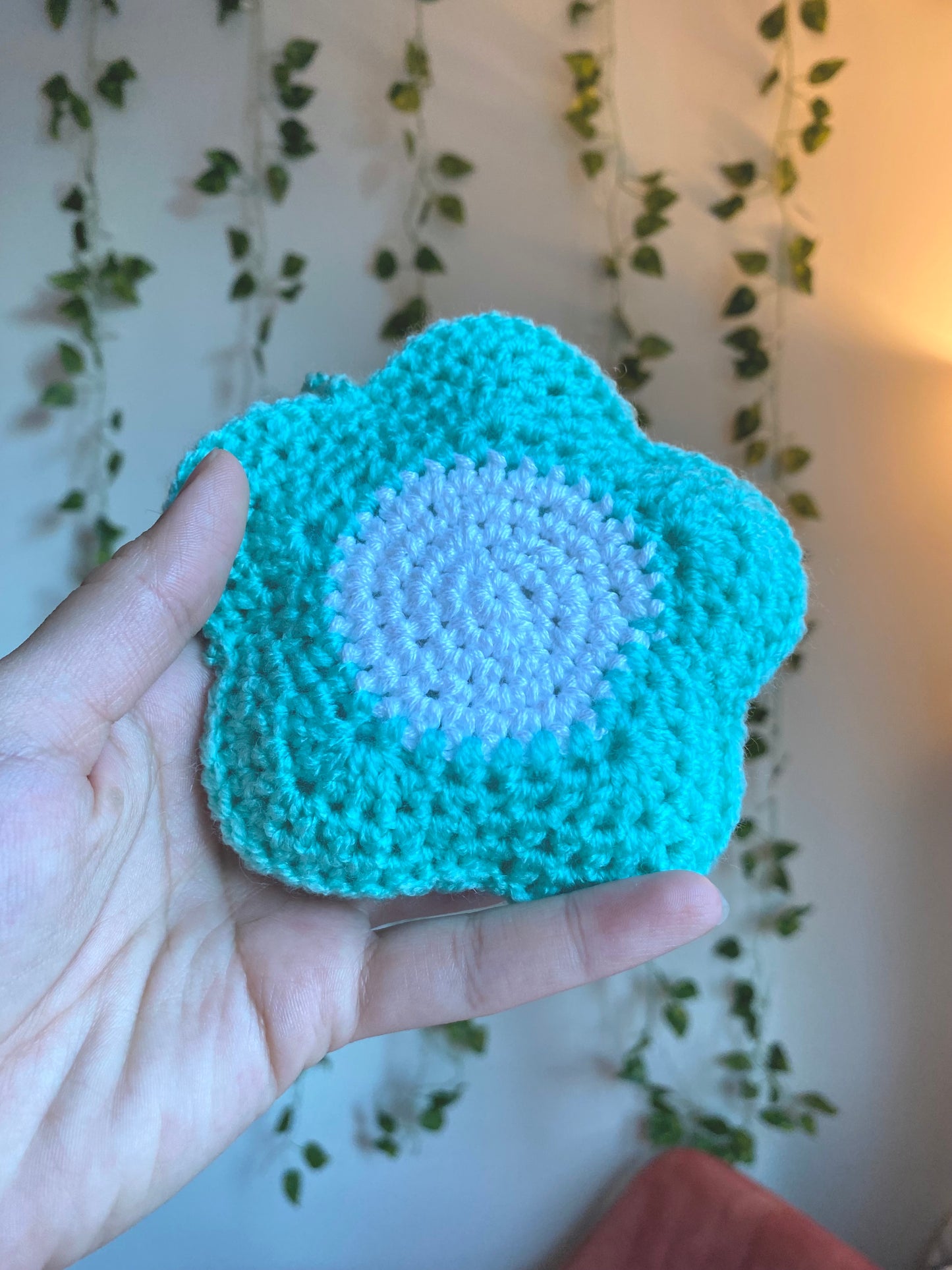 Teal Flower Bag Charm