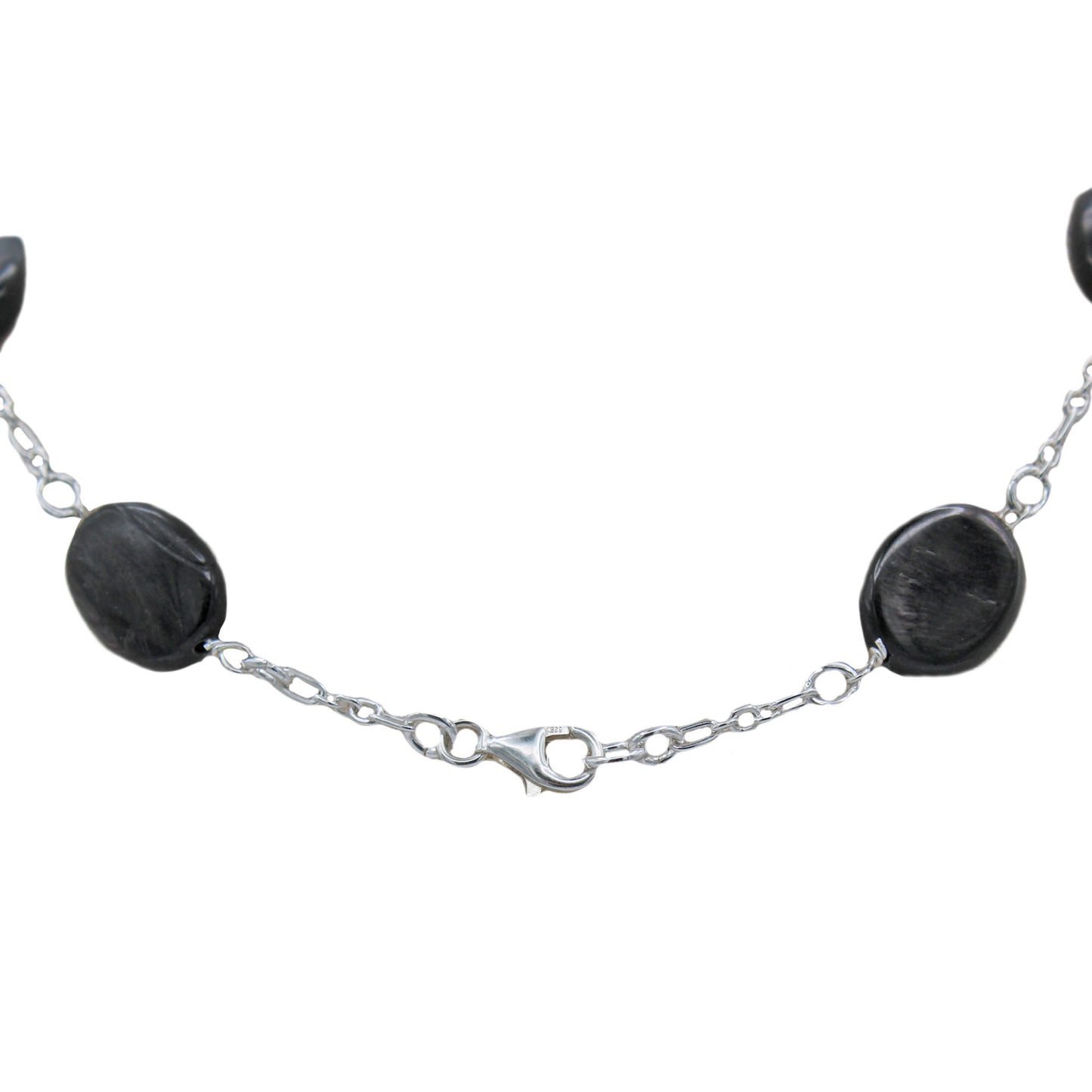 Black Agate Rosary Style Necklace