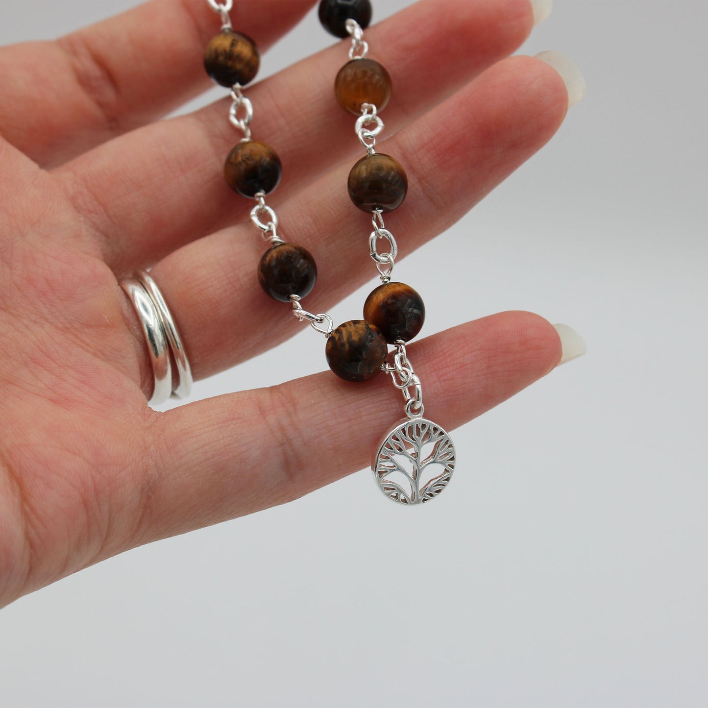 Tiger's Eye Tree of Life Bracelet