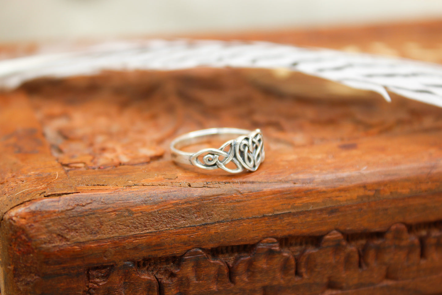 Sterling Silver Heart Celtic Knot Ring