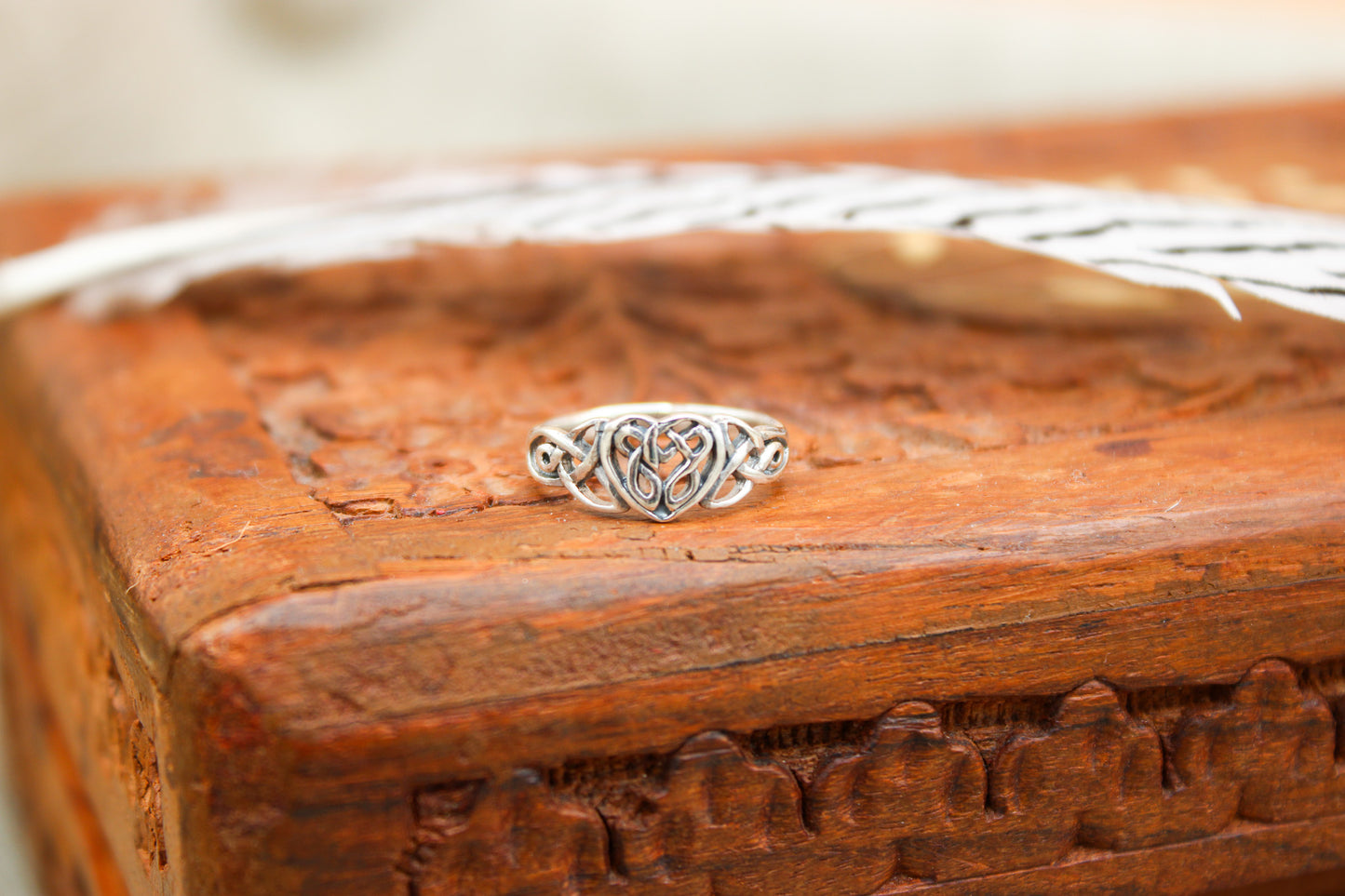 Sterling Silver Heart Celtic Knot Ring