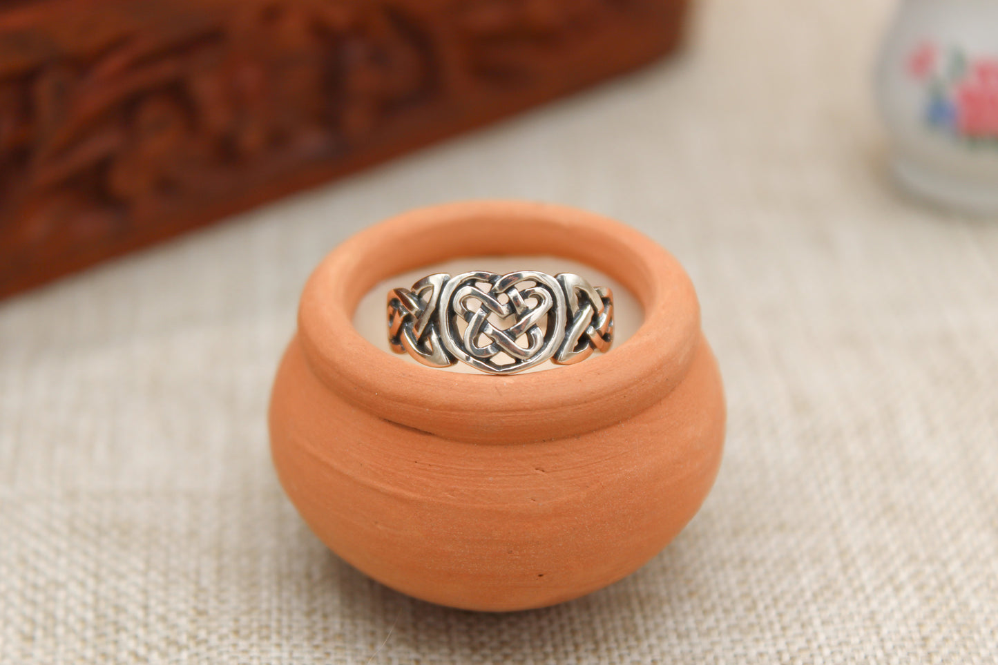 Sterling Silver Celtic Knot Heart Ring