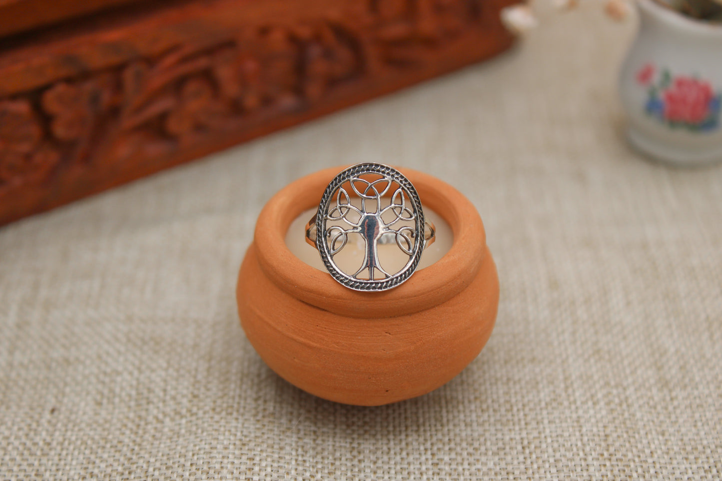 Sterling Silver Trinity Tree of Life Ring