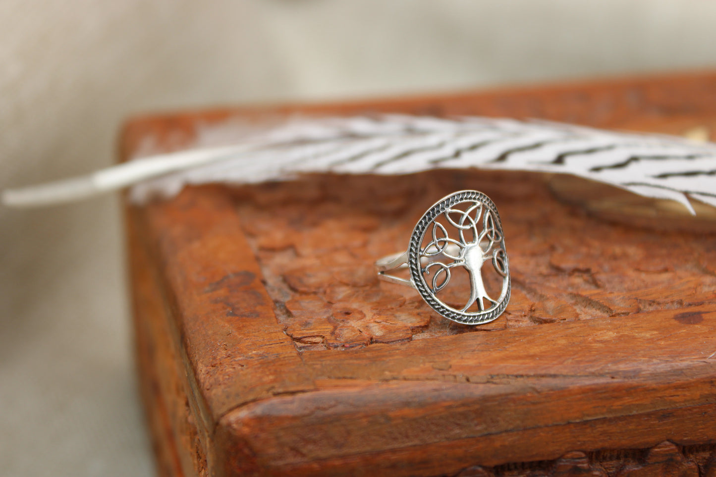 Sterling Silver Trinity Tree of Life Ring
