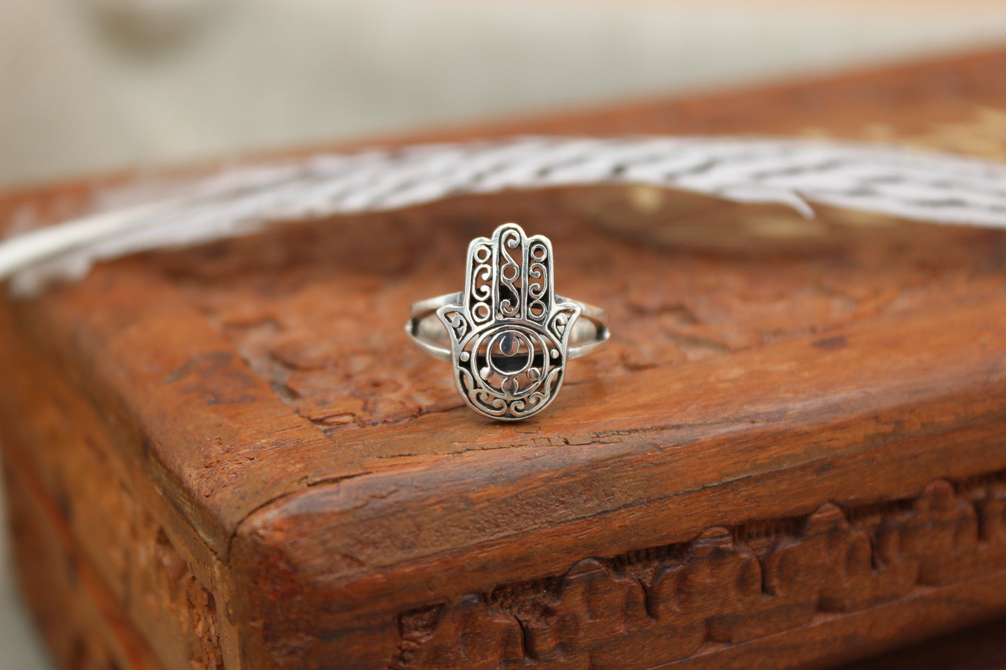 Sterling Silver Hamsa Hand Ring
