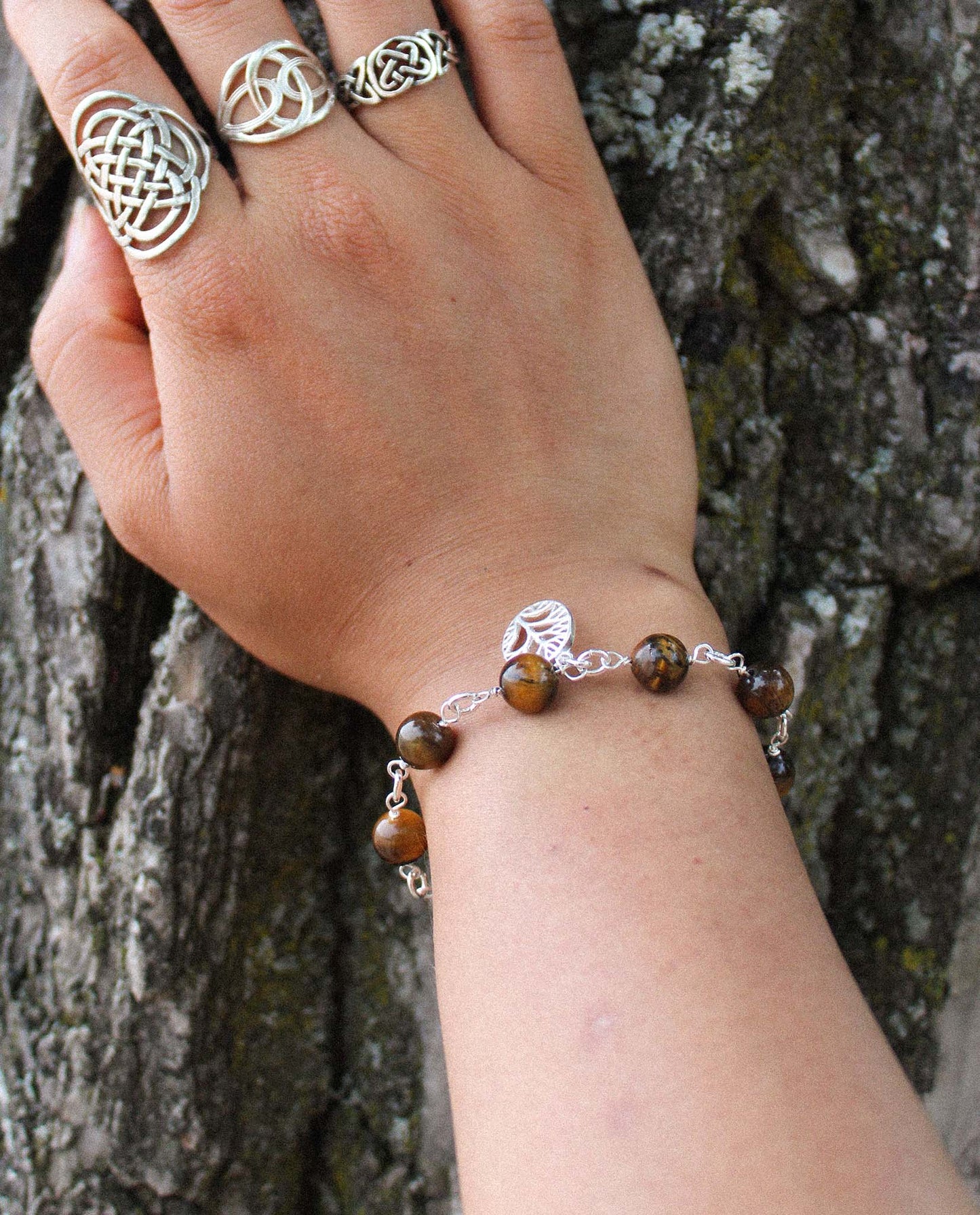 Tiger's Eye Tree of Life Bracelet
