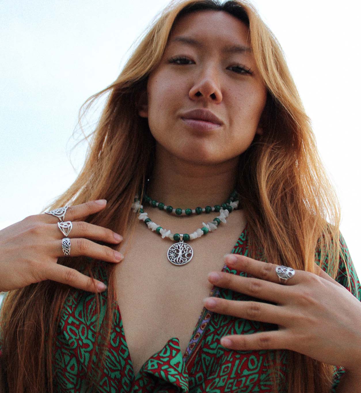 Malachite and Moonstone Necklace