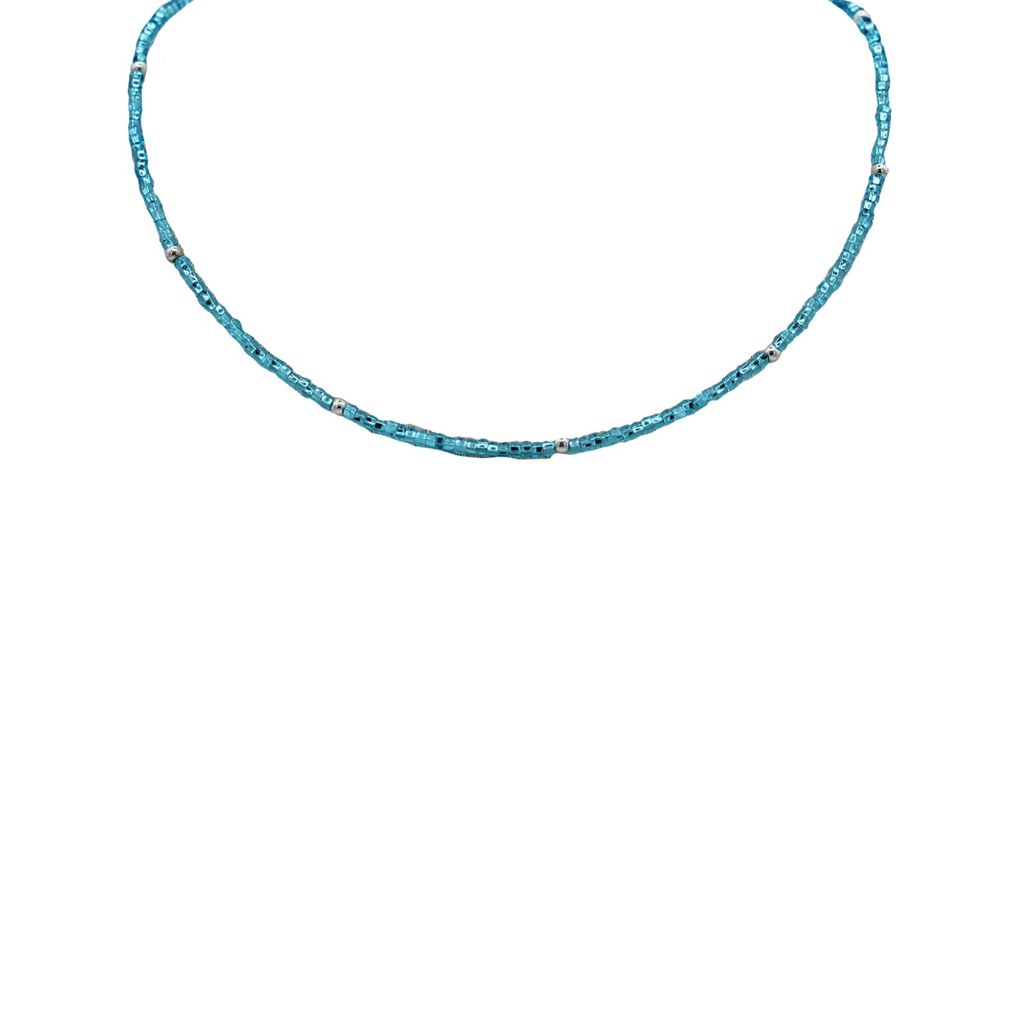 Turquoise & Silver Bead Necklace
