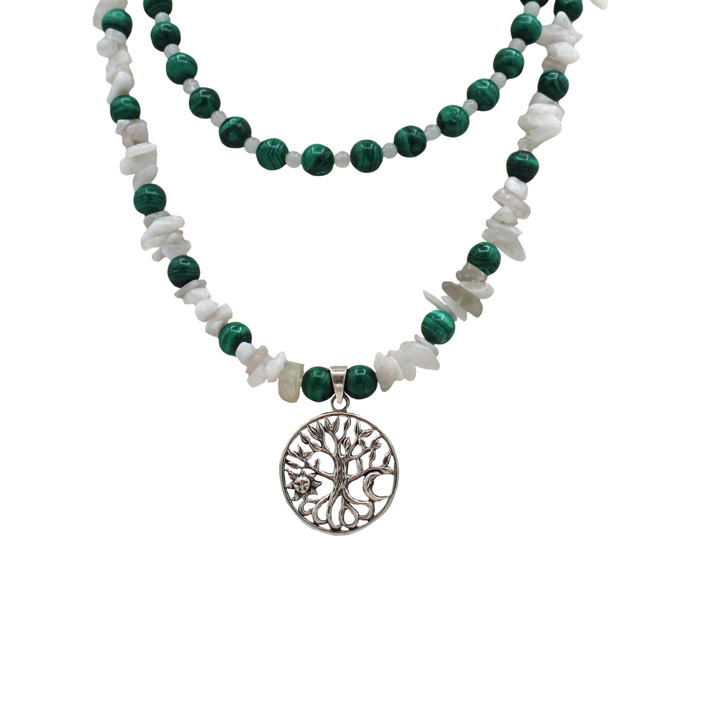 Malachite and Moonstone Necklace