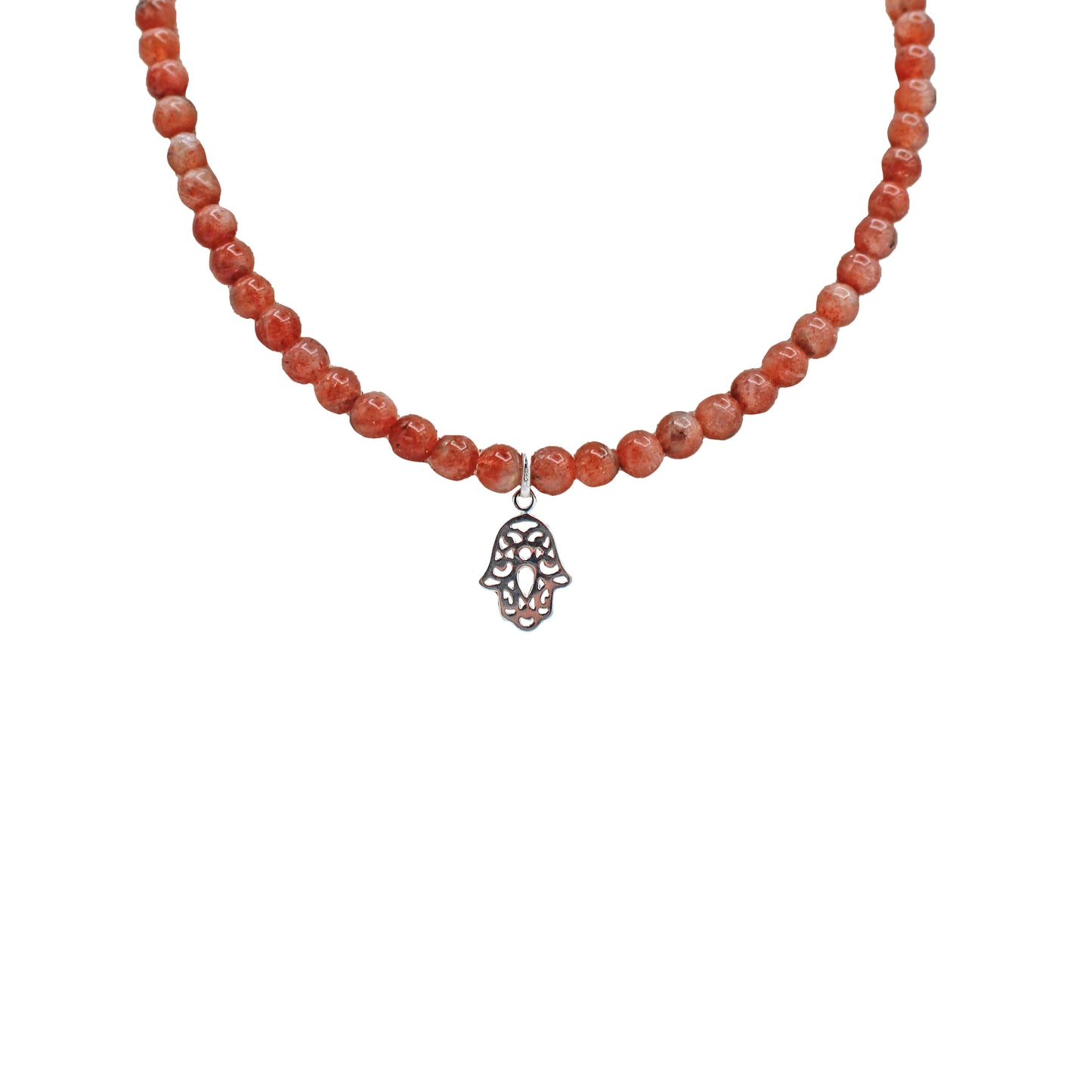 Sunstone Hamsa Necklace