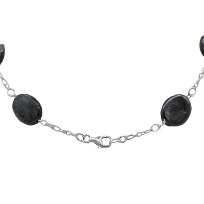 Black Agate Rosary Style Necklace