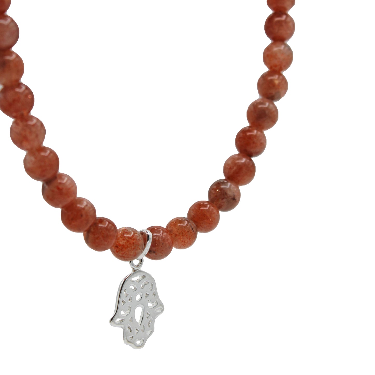 Sunstone Hamsa Necklace