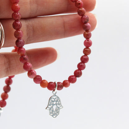 Rhodonite Hamsa Necklace