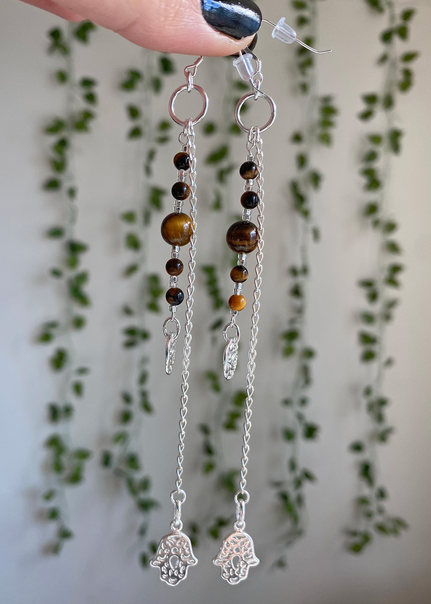 Tiger’s Eye Protection Earrings