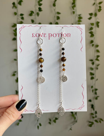 Tiger’s Eye Protection Earrings