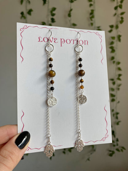 Tiger’s Eye Protection Earrings
