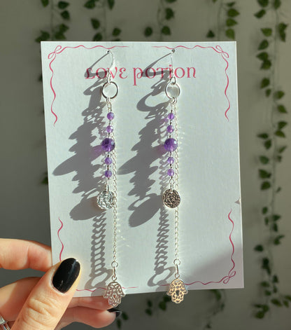 Amethyst Psychic Protection Earrings