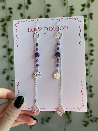 Amethyst Psychic Protection Earrings