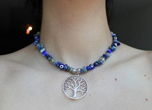 Lapis Lazuli Tree of Life Necklace