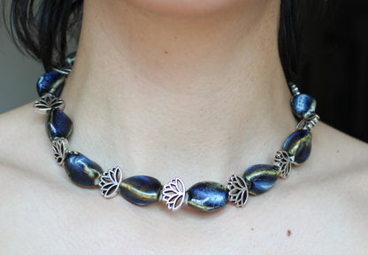 Ceramic Bead Lotus Necklace