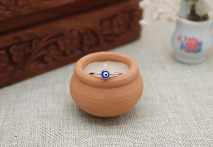 Sterling Silver Evil Eye Ring