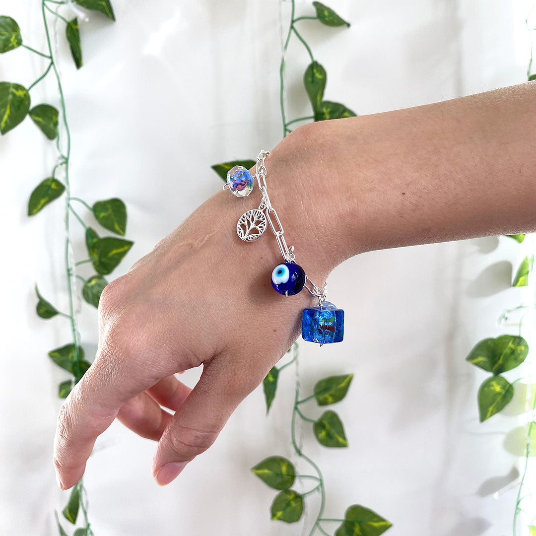 Evil Eye & Tree of Life Charm Bracelet