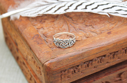 Sterling Silver Celtic Knot Heart Ring