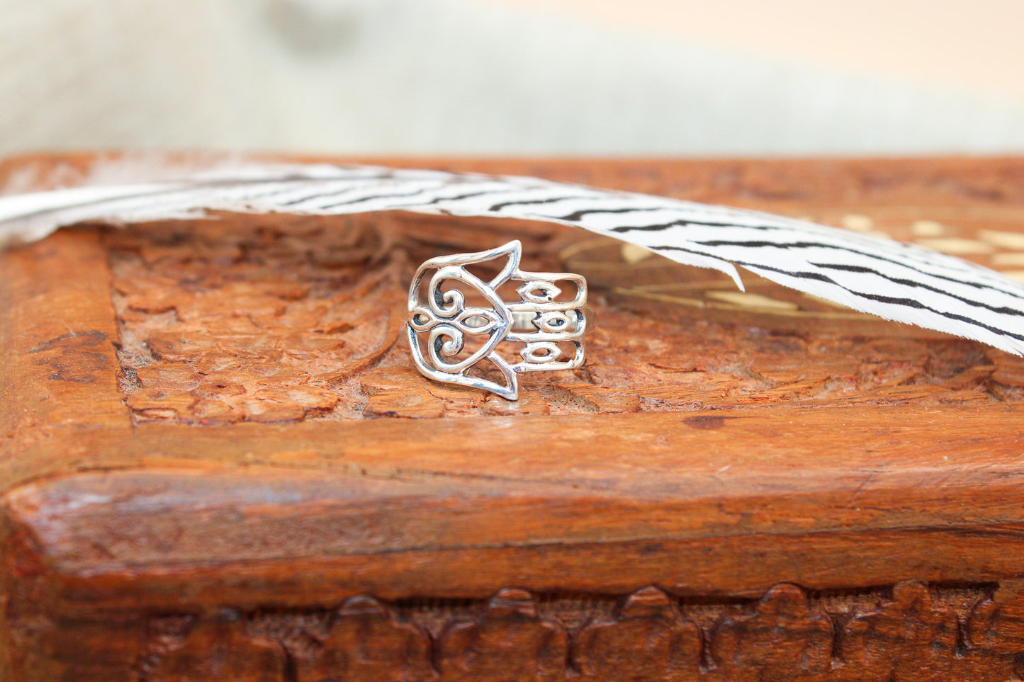Sterling Silver Wrapped Hamsa Hand Ring