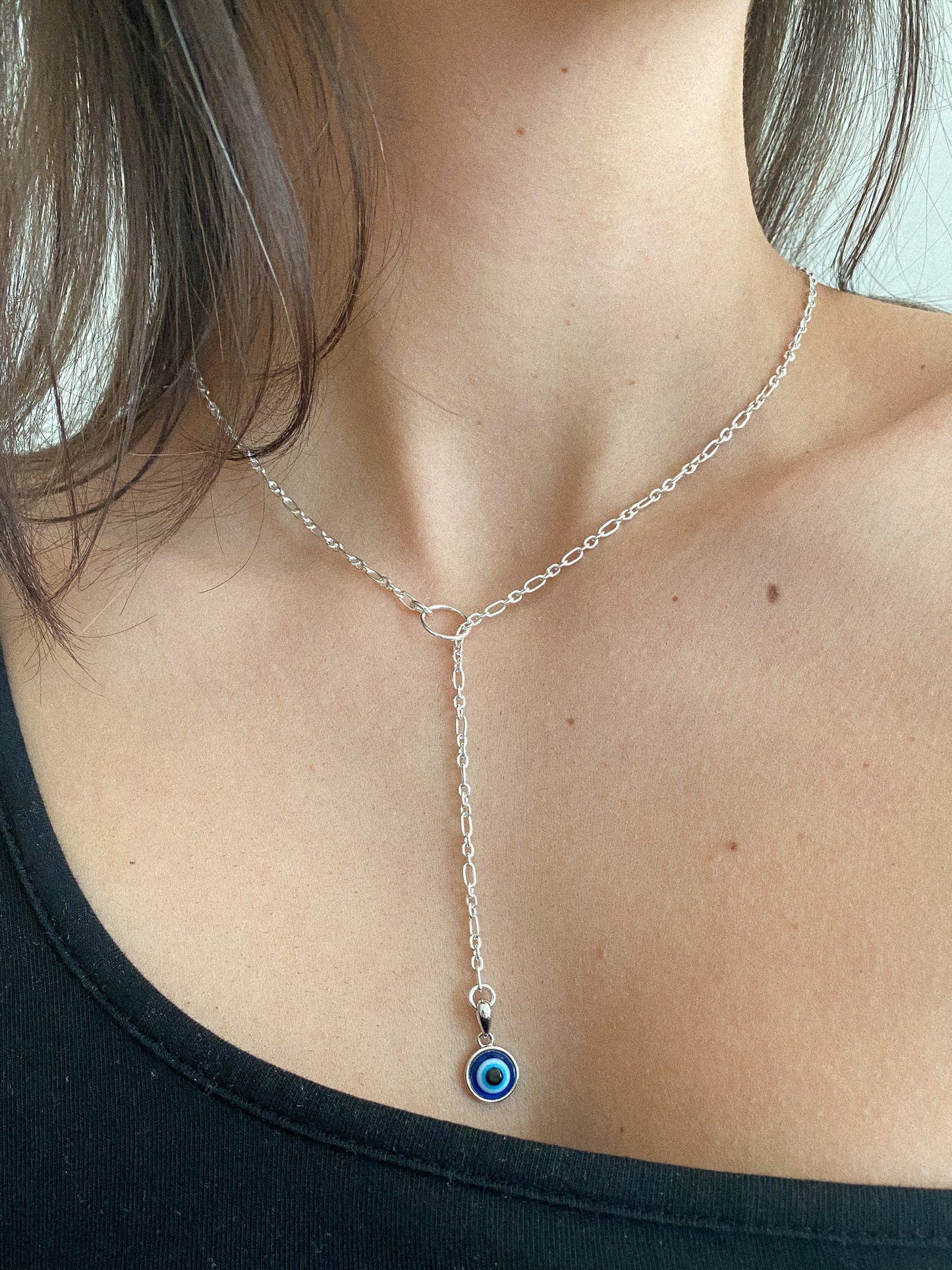 Evil Eye Rosary Style Necklace