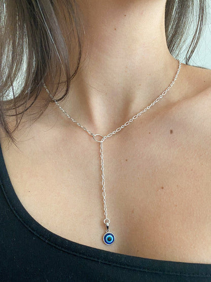 Evil Eye Rosary Style Necklace