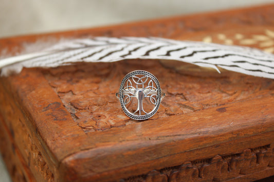 Sterling Silver Trinity Tree of Life Ring