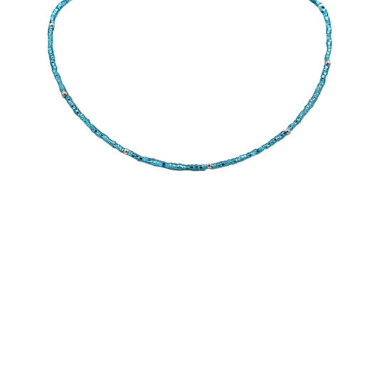 Turquoise & Silver Bead Necklace