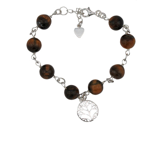 Tiger's Eye Tree of Life Bracelet