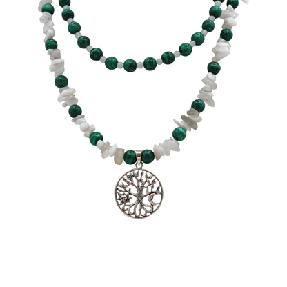 Malachite and Moonstone Necklace