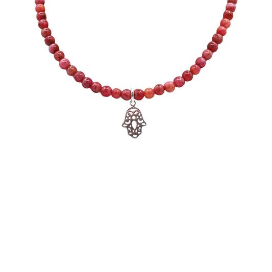 Rhodonite Hamsa Necklace