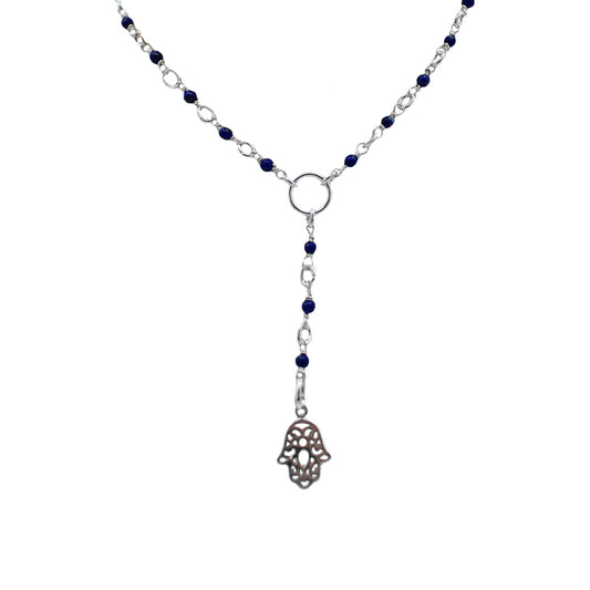 Lapis Lazuli Rosary Style Necklace