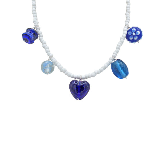 Glass Beads Charm Necklace