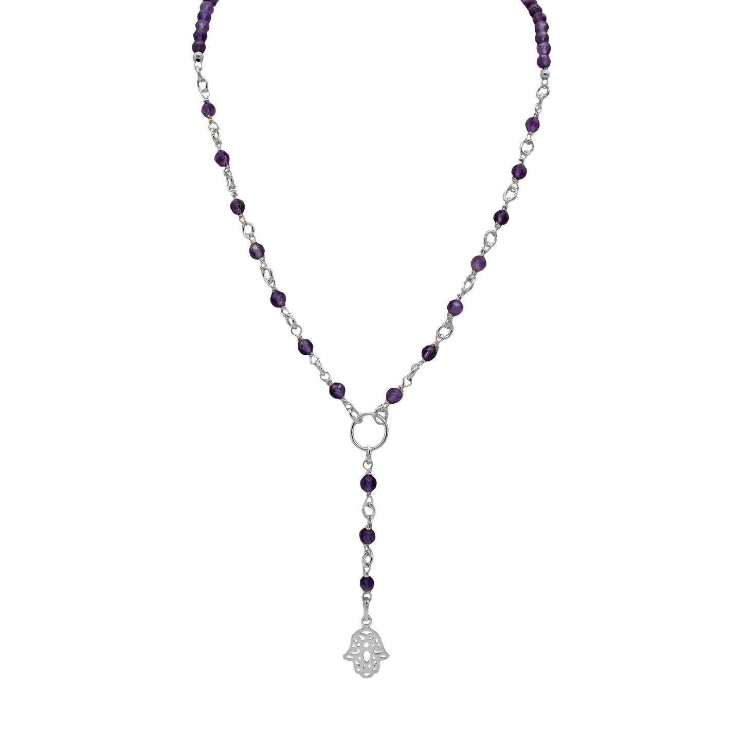 Amethyst Rosary Style Necklace