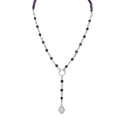 Amethyst Rosary Style Necklace