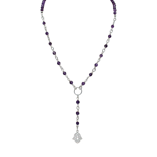 Amethyst Rosary Style Necklace